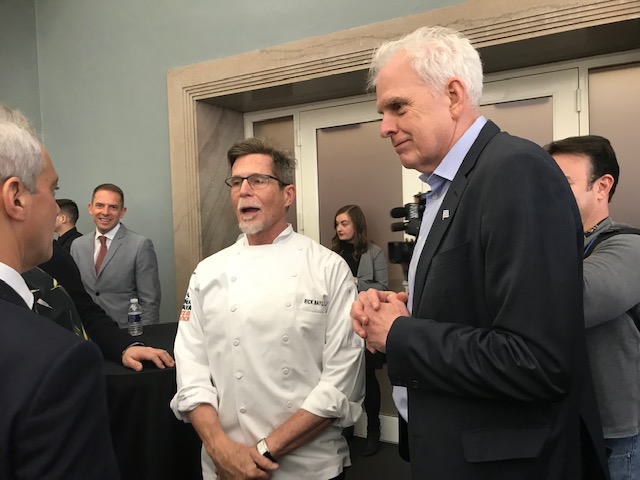 Chef Rick Bayless at the James Beard Awards announcement. (Photo by Carole K Brewer)
