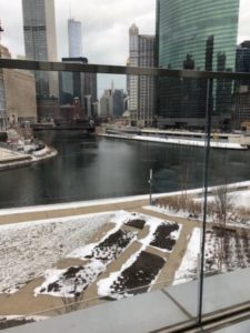 View of Chicago River and skyline from Gibson's Italia. (Photo by J Jacobs)