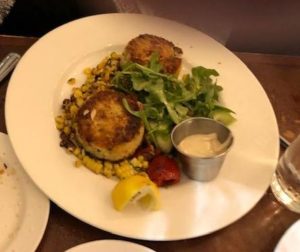 Crab cakes at Di Pescara ( J Jacobs photo)