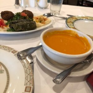 combination and carrot soup at Uncle Tannous in Highland Park, IL Photos by Jodie Jacobs